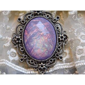 lavender Purple Moonstone FIre Opal OOAK Victorian princess Fantasy glass art M